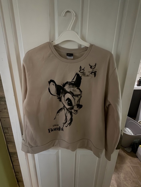 Disney Tops - Disney Beige Crewneck Sweatshirt with Bambi Graphic
